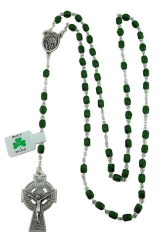 The Connemara Marble Small Green Irish Rosary with Knock, Ireland