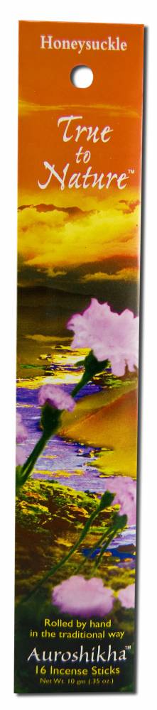 Auroshikha True to Nature Incense Honeysuckle -- 16 sticks