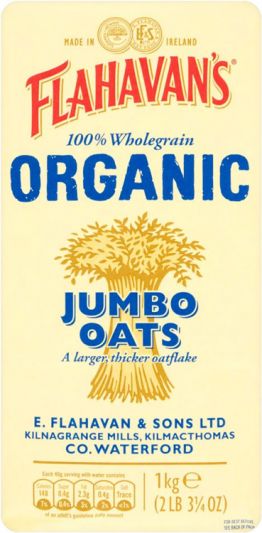Flahavan's Organic Jumbo Oats -- 1kg (2 lb. 3 1/4 oz.) Bag