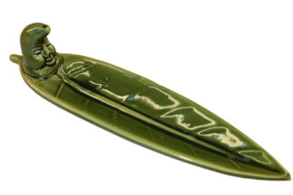 Face on Leaf Ceramic Incense Burner
