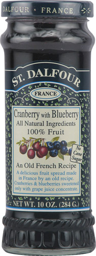St. Dalfour All Natural Fruit Spread Cranberry and Blueberries -- 10 oz