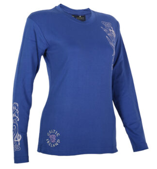 Ladies Long Sleeve Celtic Ireland T-Shirt Indigo Size 16-18 MAL LLSCT IND16