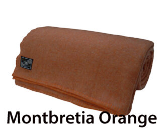 Kerry Woollen Mills Killarney Emlagh Irish Wool Blanket Delightful Montbretia Orange