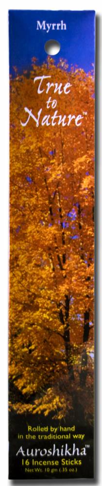Auroshikha True to Nature Incense Myrrh -- 16 sticks