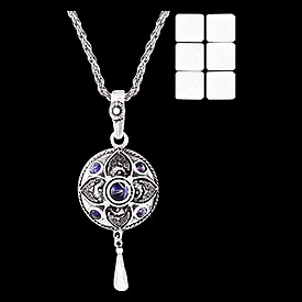 Amethyst Flower Diffuser Pewter Pendant on 24 Chain AMFL8013