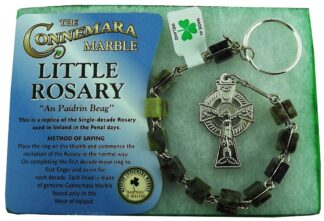 The Connemara Marble Little Rosary Keychain An Paidrin Beag Connemara Marble Square Beads