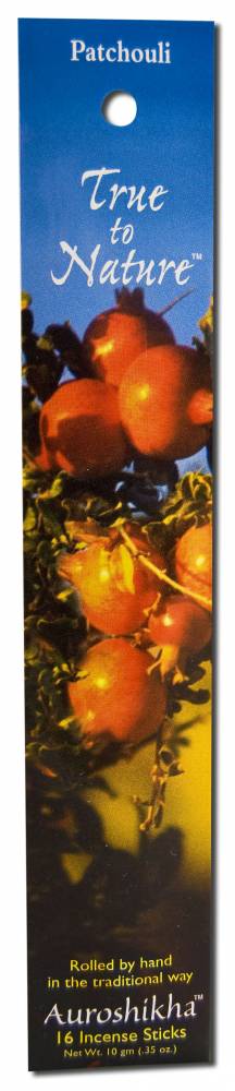 Auroshikha True to Nature Incense Patchouli -- 16 sticks