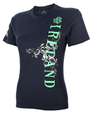 Ladies Side Print Ireland T Shirt Black Size 8-10 MAL LSPTBLK8-10