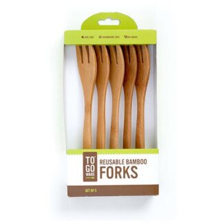 To-Go Ware Reusable Bamboo Forks -- 5 count