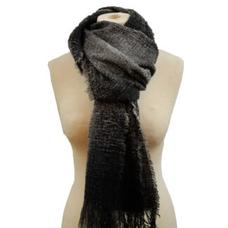 Kerry Woollen Mills Celtic Stole Long Scarf 90" Long Irish Wool GRAY CHECK