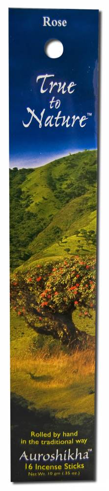Auroshikha True to Nature Incense Rose -- 16 sticks
