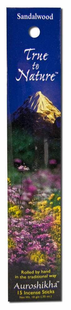 Auroshikha True to Nature Incense Sandalwood -- 16 sticks
