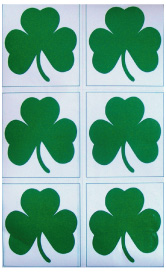 Shamrocks Stickers 6 per Sheet