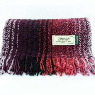 Mucros Weavers Skellig Scarf Wine Rainbow