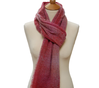 Kerry Woollen Mills Celtic Stole Long Scarf 90" Long Irish Wool ROSE CHECK