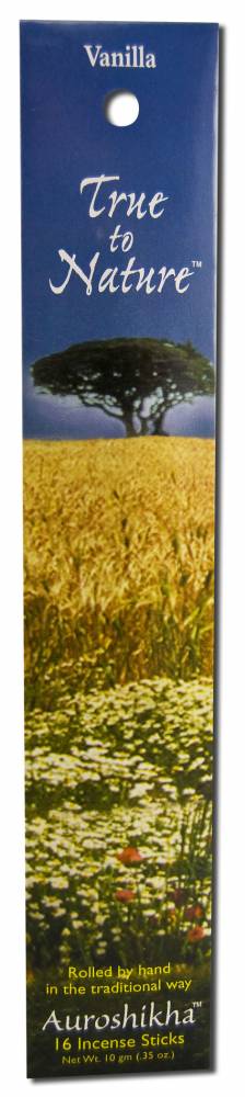 Auroshikha True to Nature Incense Vanilla -- 16 sticks