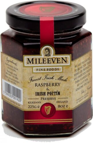 Mileeven Fine Foods Raspberry Poitin Preserve Jam -- 225g (7.9oz)