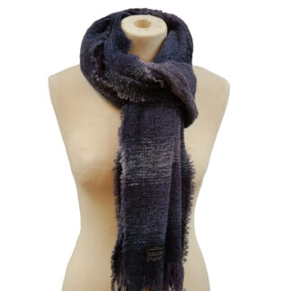 Kerry Woollen Mills Celtic Stole Long Scarf 90" Long Irish Wool PLUM CHECK