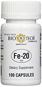 Bio-Tech Pharmacal Fe-20 -- 100 Capsules