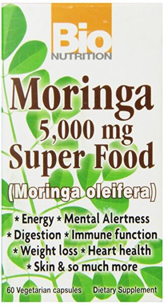 Bio Nutrition Moringa Super Food 5,000 mg -- 60 Vegetable Capsules