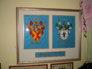 Anniversary Coat of Arms Embroidered Framed 24" x 30"
