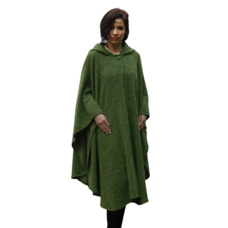 Kerry Woollen Mills Hood Tara Cape Merino Cashmere Blend Irish Wool ACER GREEN