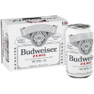 Budweiser Zero Non Alcoholic Beer Can -- 12 Pack