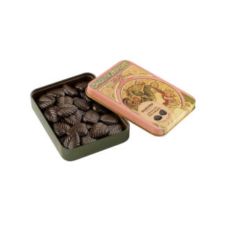 Chocolate Amatller 70% Cocoa Leaves Retro Tin -- 60g