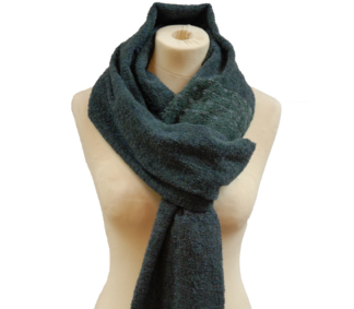 Kerry Woollen Mills Celtic Stole Long Scarf 90" Long Irish Wool BLACKBERRY GREEN