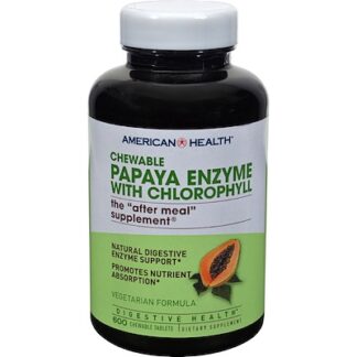 American Health Chewable Papaya Enzyme with Chloropyll – 600 Tablets