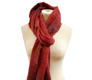 Kerry Woollen Mills Celtic Stole Long Scarf 90" Long Irish Wool RED CHECK