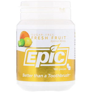 Epic Dental Xylitol Sweetened Mints Fresh Fruit -- 180 Pieces