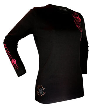 Ladies Long Sleeve Celtic Ireland T-Shirt Black Size 8-10 MAL LLSCT BLK8-