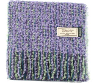 Mucros Weavers Mohair Viscose Scarf Purple with Green and Blue