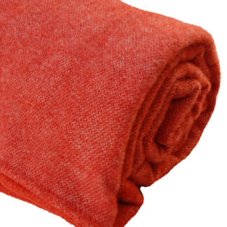 Kerry Woollen Mills Killarney Emlagh Irish Wool Blanket 90" x 108" Wild Poppy