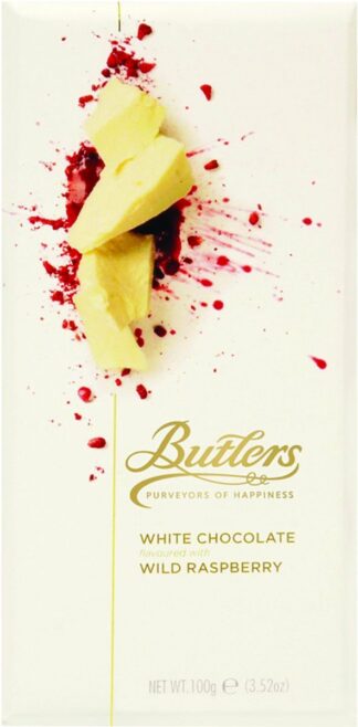 Butlers Irish Chocolates White Chocolate Wild Raspberry Bar -- 100g