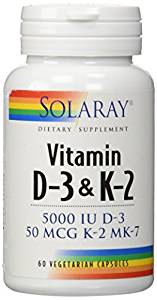 Solaray Vitamin D-3 & K-2 -- 60 VCaps