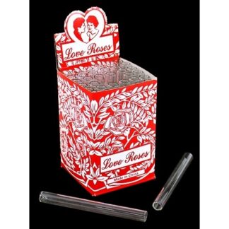 Glass Tube Love Roses Open End -- 1 unit