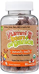 Yummi Bears Organics Immunity Health Gummy Vitamin Supplement for Kids -- 90 Gummy Bears