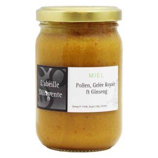 L'Abeille Diligente Honey with royal jelly, pollen, & ginseng -- 220g ( 7.8 oz)