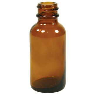 Empty Amber Boston Round Dropper Bottle -- 1 oz