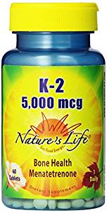 Nature's Life Vitamin K-2 5,000mcg -- 60 tablets