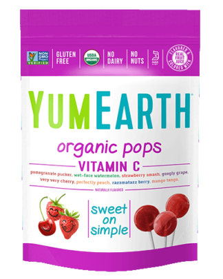 Yummy Earth Organic Candy Lollipops Vitamin C Pops bag -- 3 oz