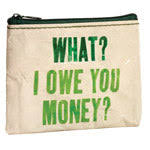 Blue Q What I Owe You Money Coin Purse