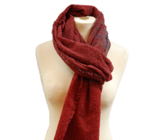 Kerry Woollen Mills Celtic Stole Long Scarf 90" Long Irish Wool RICH RED