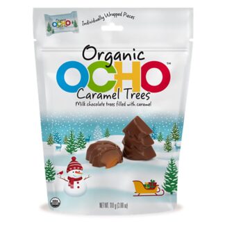 OCHO Candy Organic Peanut Butter Chocolate Christmas Trees 3.5 Oz.