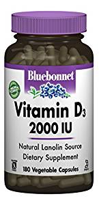 Bluebonnet Vitamin D3 2000 IU -- 180 Vegetarian Capsules