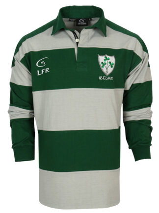 Ireland Longsleeve Striped Rugby Green and Gray Large MAL RSAIS GRNGRY