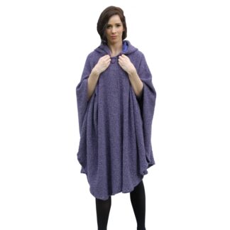 Kerry Woollen Mills Hood Tara Cape Merino Cashmere Blend Irish Wool PURPLE MARL