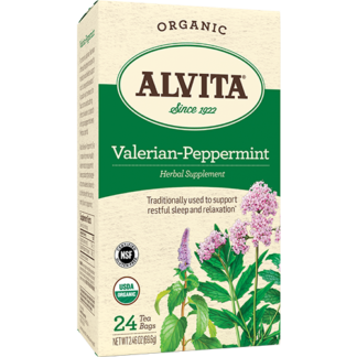Alvita Valerian-Peppermint Tea -- 24 Tea Bags